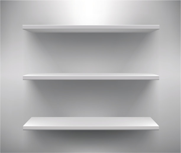 一组三个白色空架子图片下载