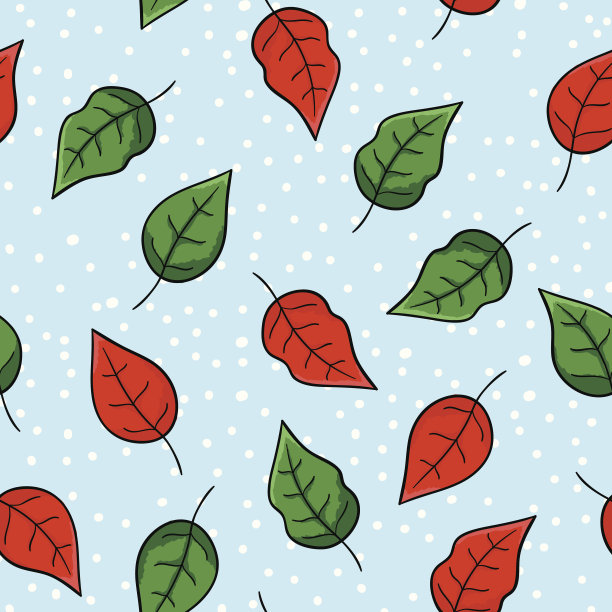 一品红重复叶图案图片下载