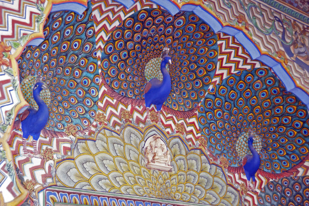 印度斋浦尔市宫殿孔雀门图片下载