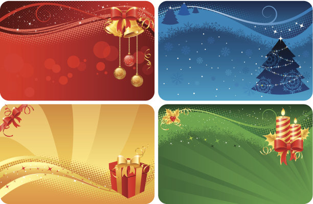 圣诞贺卡套装素材图片