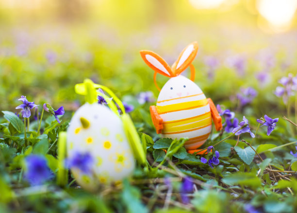 复活节兔子和彩蛋图片下载
