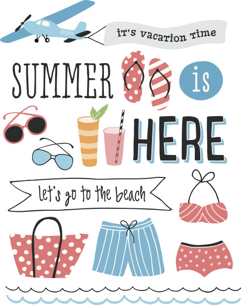 夏季图标插图图片下载