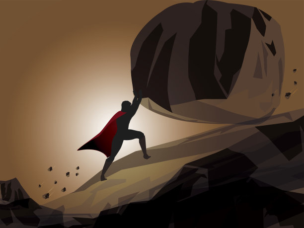 超级英雄阻止了一个巨大的滚石图片下载