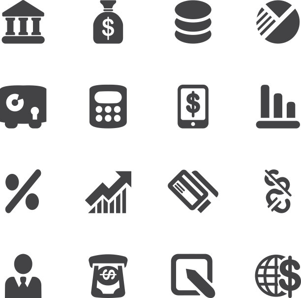 银行轮廓图标| EPS10图片下载