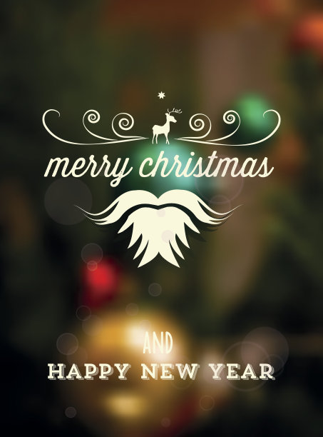 圣诞贺卡上模糊的节日背景图片下载