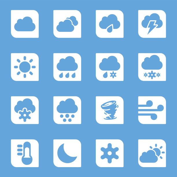 天气天空蓝色剪影图标1 | EPS10图片下载