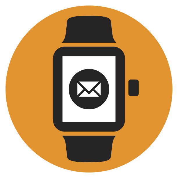 智能手表电子邮件应用。Vector图片下载
