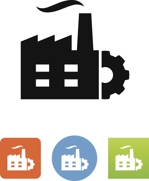 带有齿轮图标的工厂图片下载