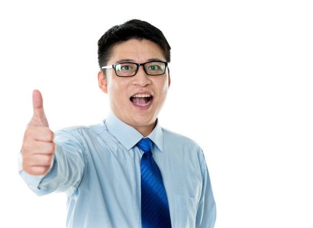 亚洲商人竖起大拇指图片下载