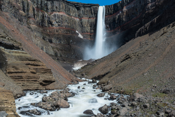 亨吉福斯瀑布特写-冰岛图片下载