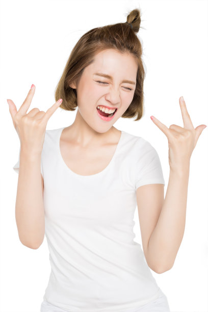 女人面部表情特写素材图片