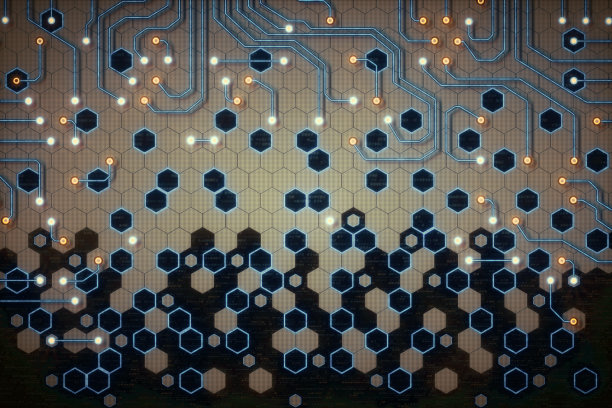 带电路的蜂窝墙纸图片下载