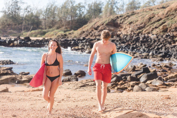 夏威夷冲浪的朋友图片下载