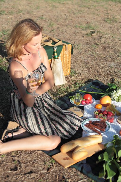 在公园野餐。图片下载