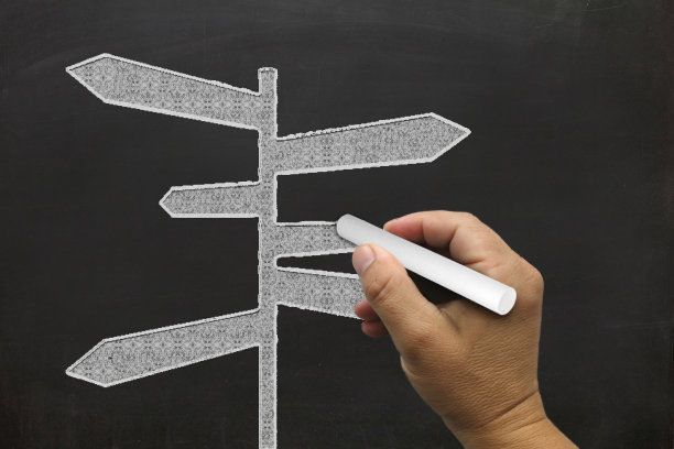 方向标志黑板画图片下载