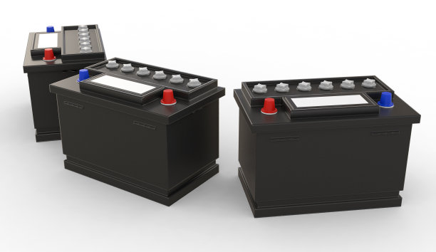 白色背景上的汽车电池图片下载