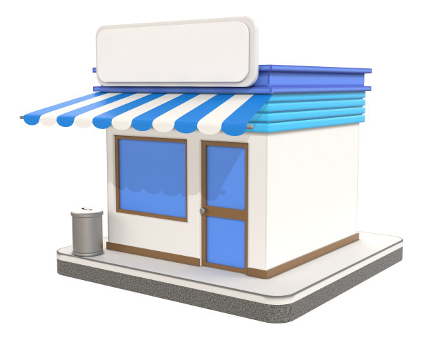 微型商店，3d插图图片下载