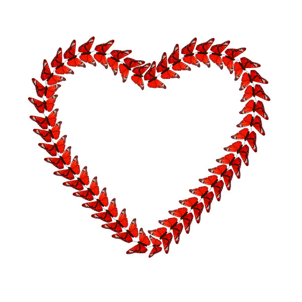 蝴蝶做成的心图片下载