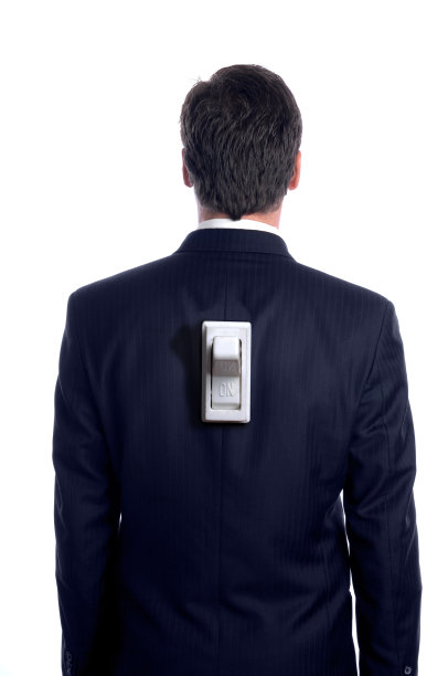 商人与开关后后视图白色图片下载