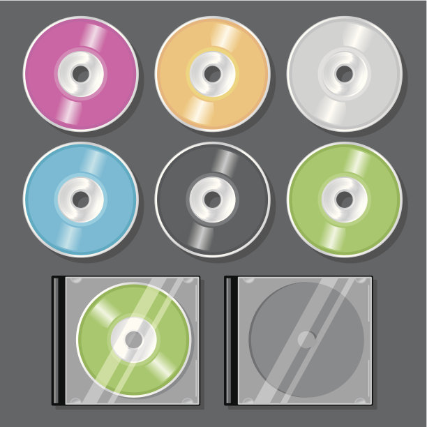 彩色cd和珠宝盒图片下载