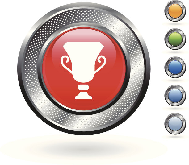 奖杯版权免费矢量艺术上的金属按钮图片下载