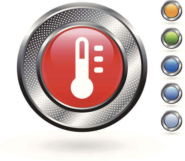 温度计royalty free矢量艺术上的金属按钮图片下载