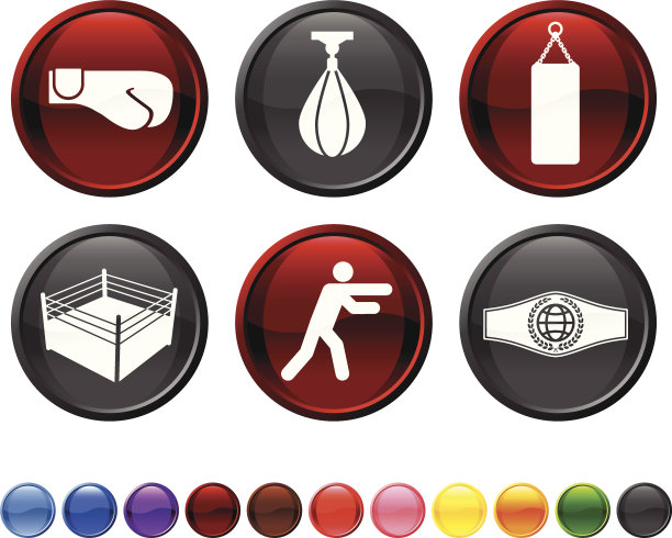 运动和拳击版税免费矢量图标集图片下载