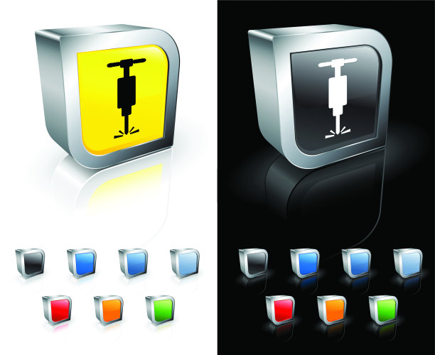 凿岩机3D版权免费矢量艺术图片下载