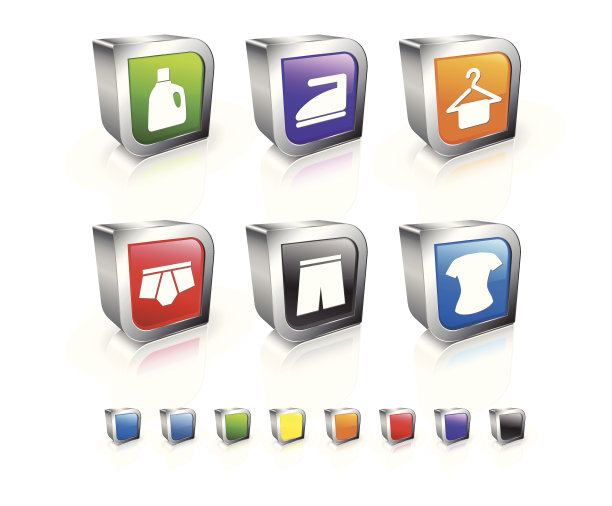 洗衣房基础版税免费矢量图标集图片下载