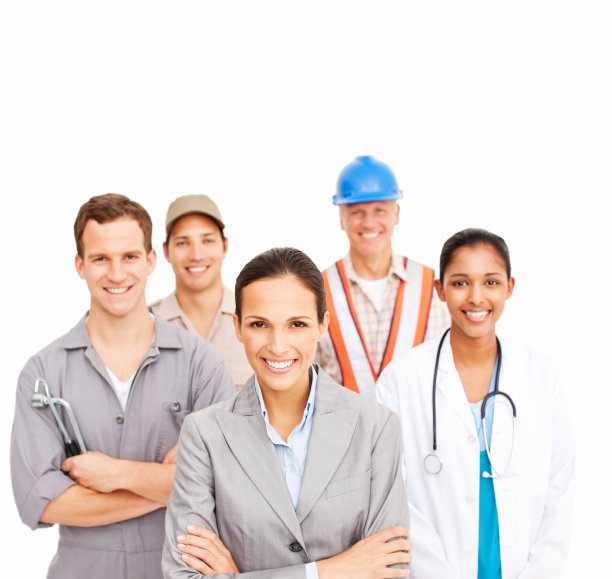 各种职业的微笑的人-孤立的图片下载