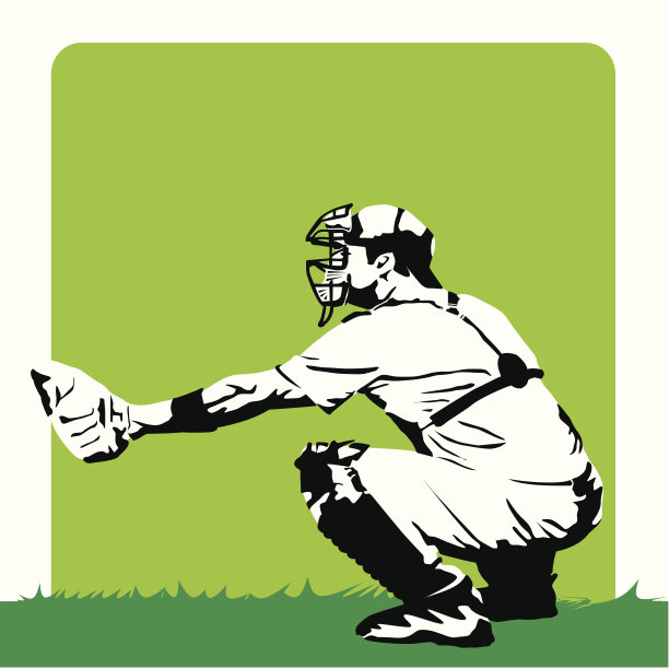 棒球-程式化的接球手图片下载