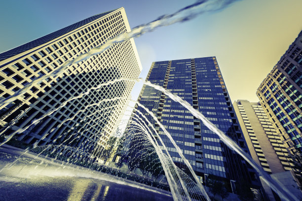 达拉斯市中心，喷泉里的水游戏素材图片