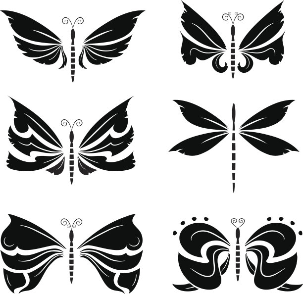 蝴蝶剪影图片下载