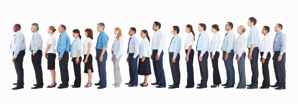 商人的侧面站在白色的线图片下载