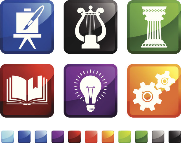 艺术纵观历史版税免费矢量图标集贴纸图片下载