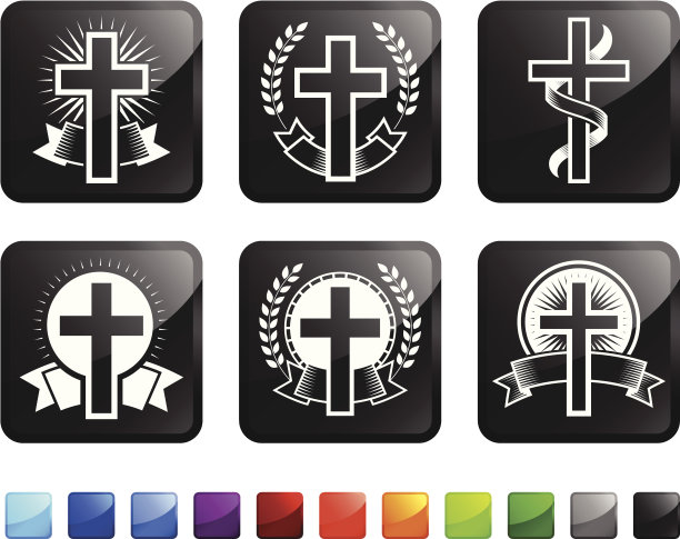 宗教基督教图像免版税矢量图形矢量图标集贴纸图片下载