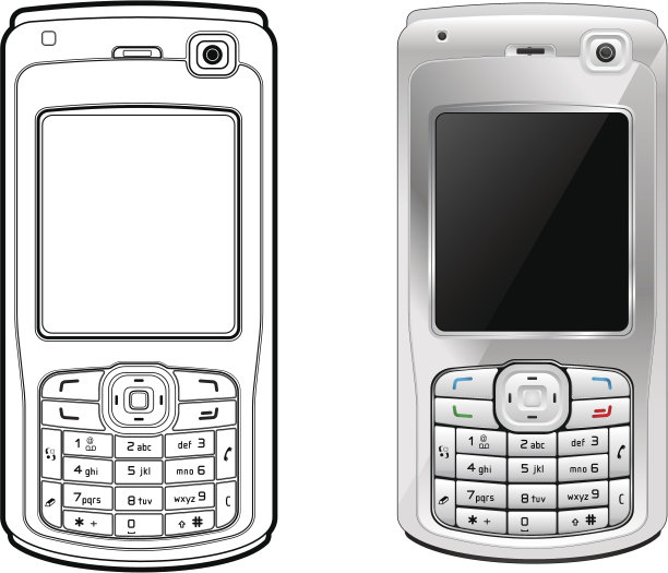 手机-轮廓和填充图片下载