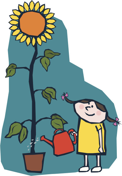 女孩和向日葵图片下载