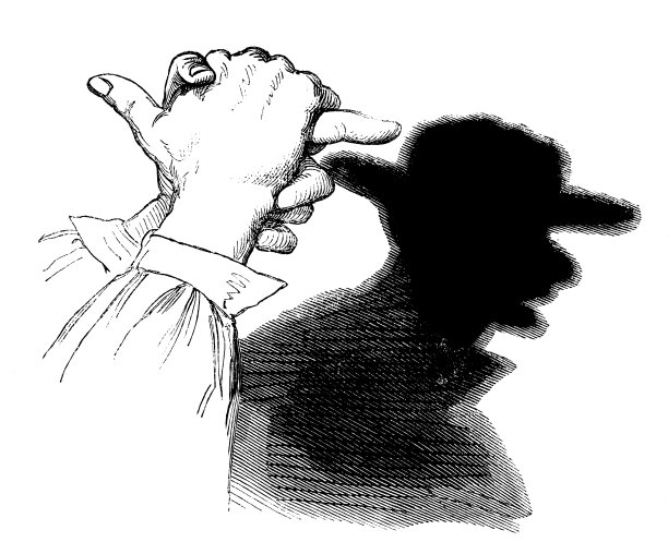 古色古香的影术插图:戴着帽子的男人图片下载