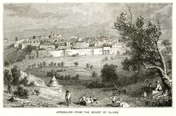 从橄榄山看耶路撒冷图片下载