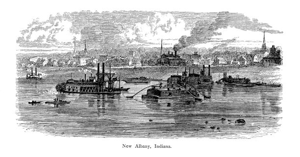 新奥尔巴尼，印第安纳州|历史美国插图图片下载
