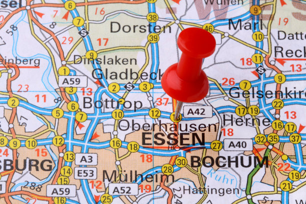 埃森在地图上。图片下载