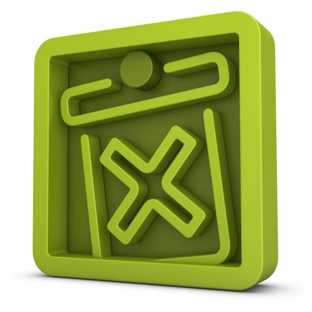 绿色回收站与十字图标图片下载