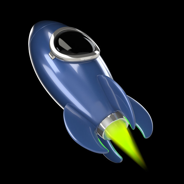 复古的蓝色火箭图片下载