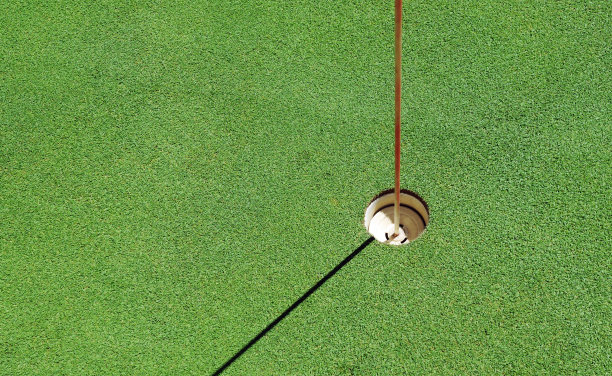 高尔夫球绿和旗洞- XLarge图片下载