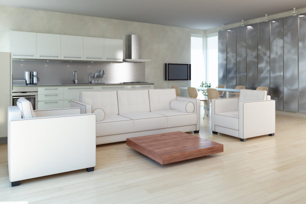 现代公寓的大部分是白色和银色图片下载