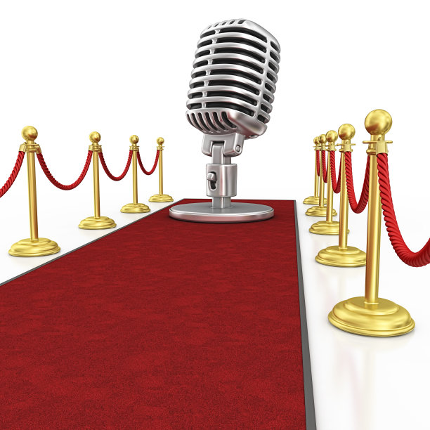 麦克风和红地毯图片下载
