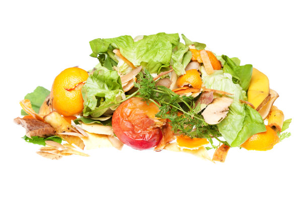 一堆可回收的水果和蔬菜废料图片下载