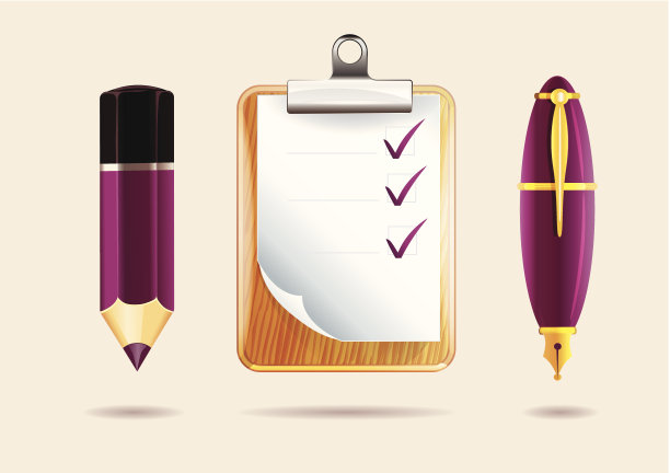 铅笔，剪贴板和钢笔图片下载