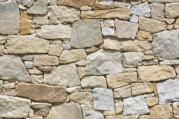 全框阳光下的石墙照片图片下载